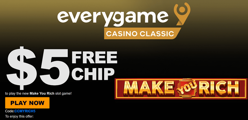 Get a free no deposit bonus at Everygame Casino 2